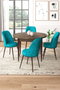 Hanah Home Juego Mesa y Sillas Comedor 5 Piezas Barroco Turquesa Aglomerado Metal